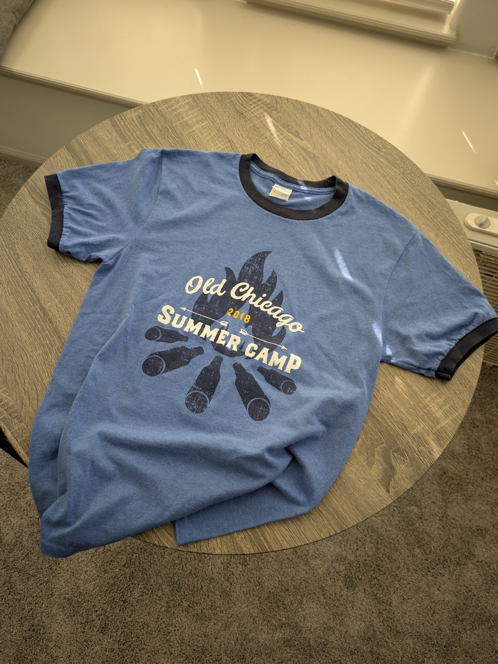 Old Chicago Summer Camp 2018 Blue Ringer Cotton Tee Size M